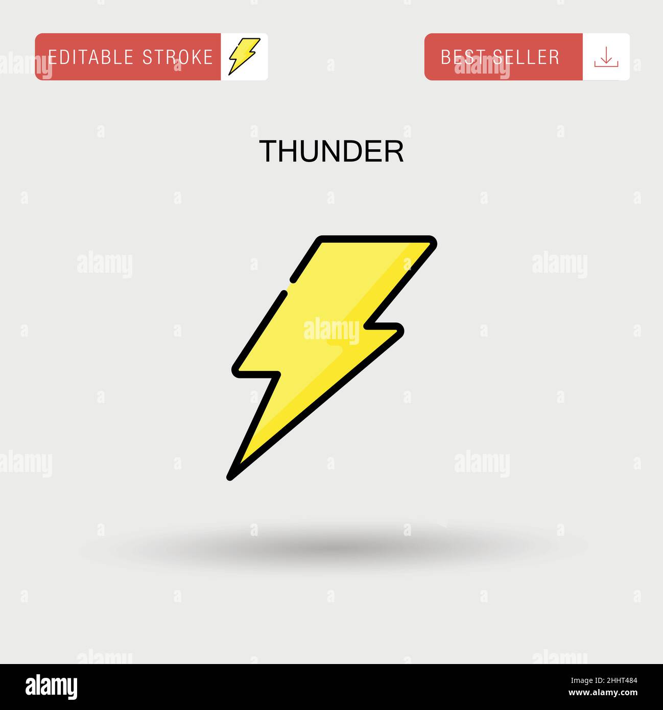 Icona vettore semplice Thunder. Illustrazione Vettoriale