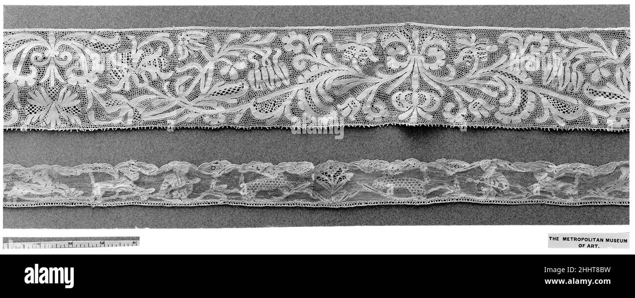 Striscia seconda metà 17th secolo forse danese. Strip. Possibilmente danese. Seconda metà 17th secolo. Merletto a bobina. Tessuti-Lace Foto Stock