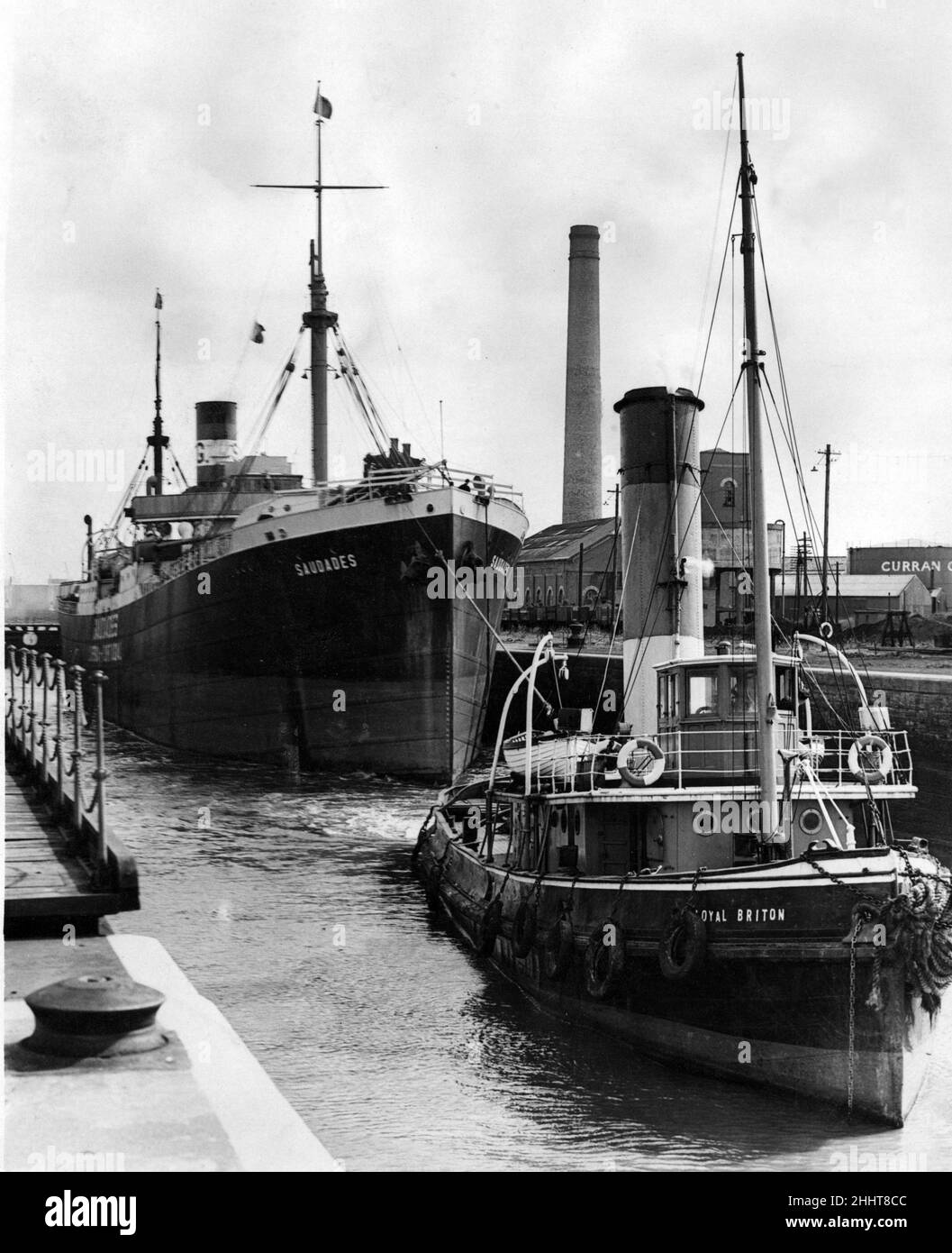 Molo di Cardiff. 11th giugno 1955. Foto Stock