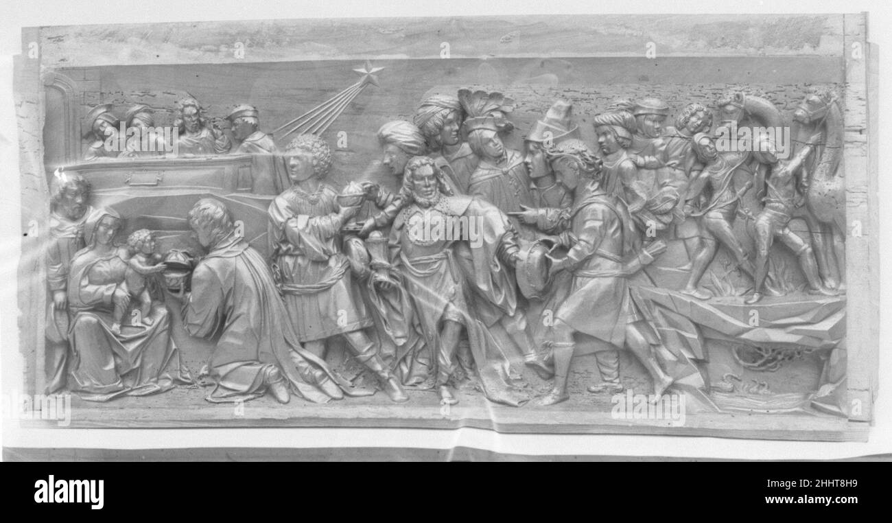 Pannello frontale torace prima metà 16th secolo Netherlandish. Pannello frontale del torace. Netherlandish. Prima metà 16th secolo. Quercia. Lavorazione del legno Foto Stock