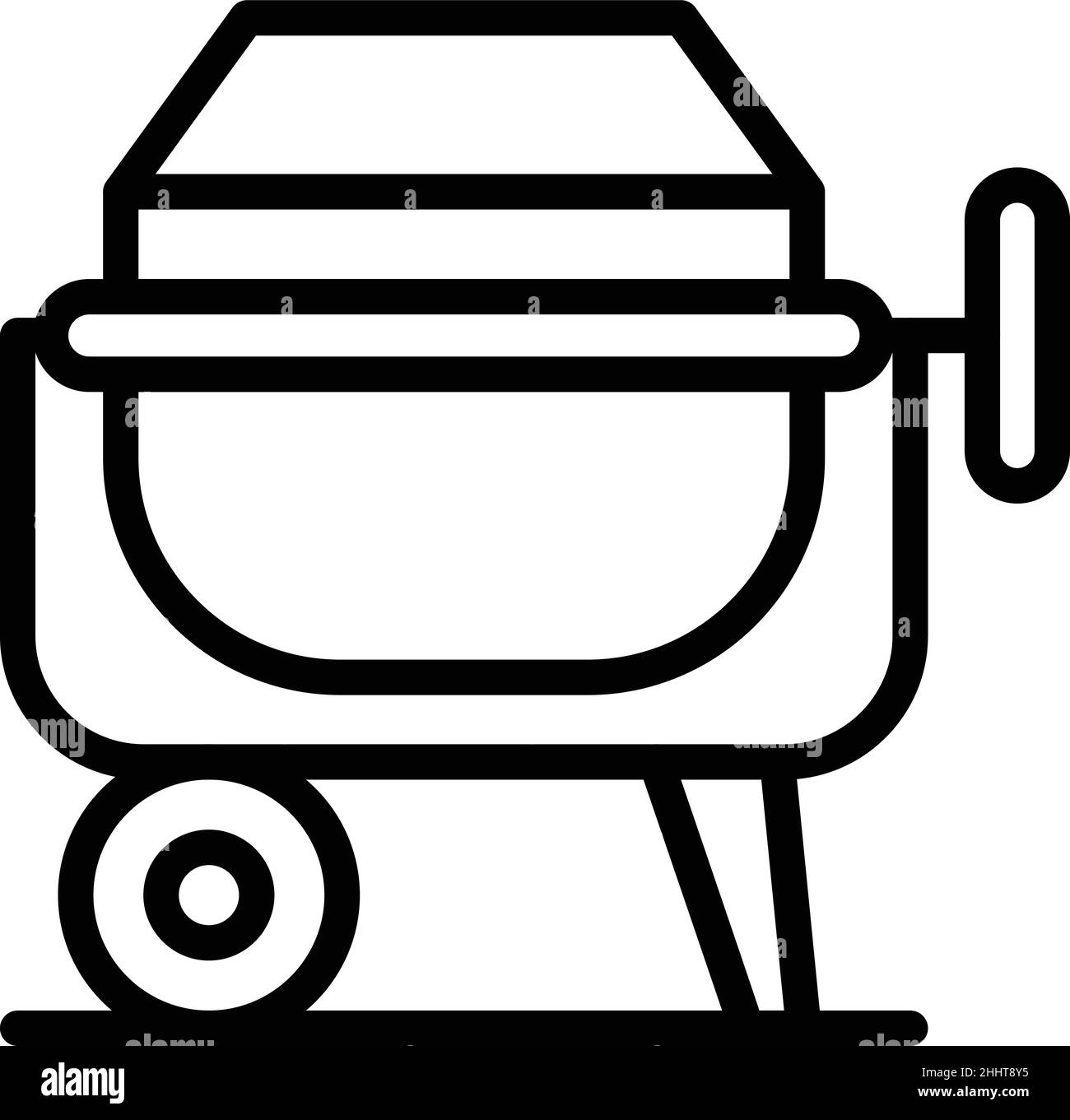 Vettore di contorno icona del miscelatore del cemento. Autocarro per calcestruzzo. Mix macchina Illustrazione Vettoriale