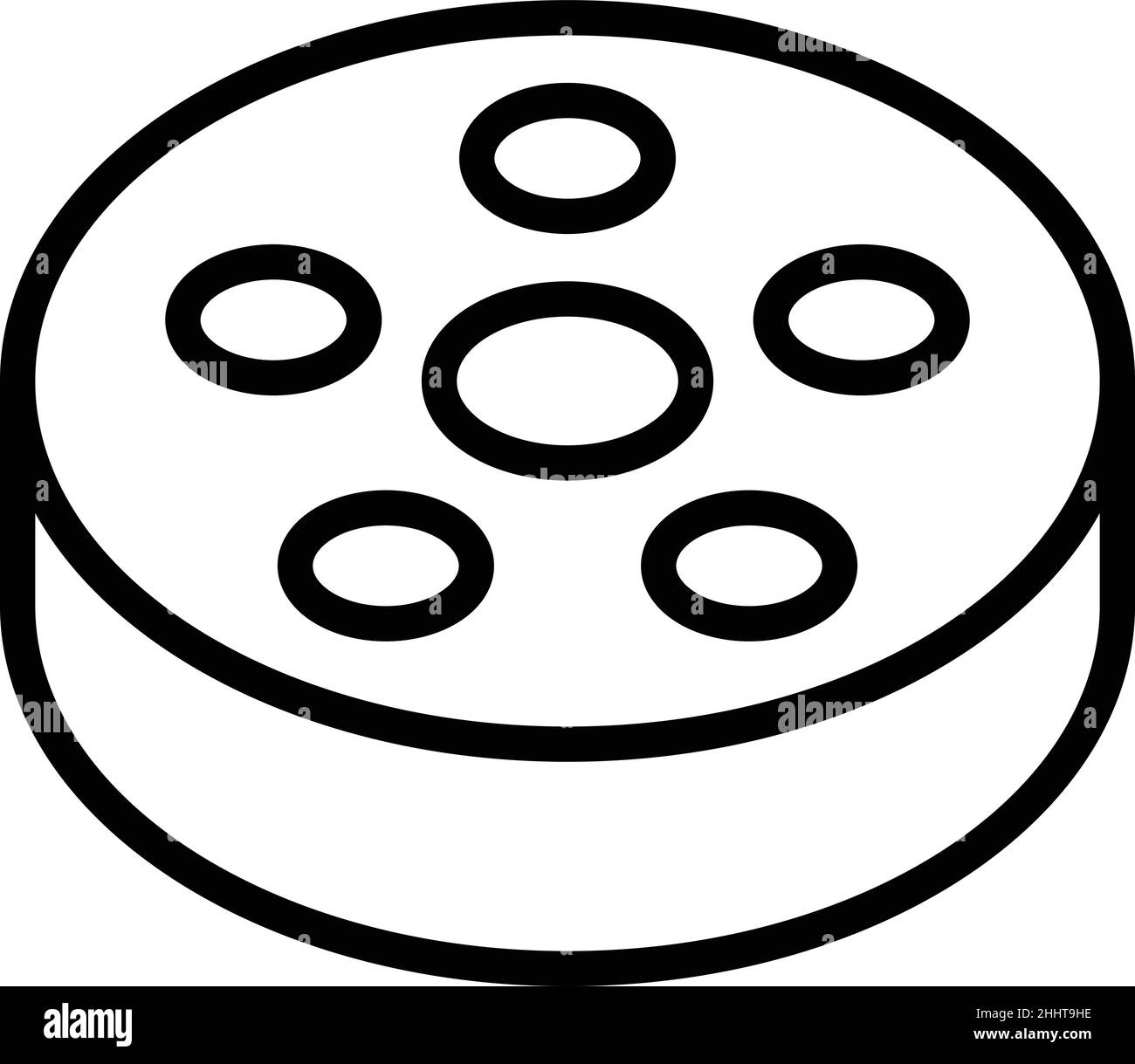 Parte ruota in alluminio icona contorno vettore. Pneumatico per auto. Metallo laterale Illustrazione Vettoriale