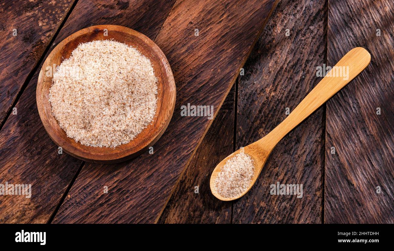 Plantago afra - buccia di psyllium organica. Cibo sano Foto Stock