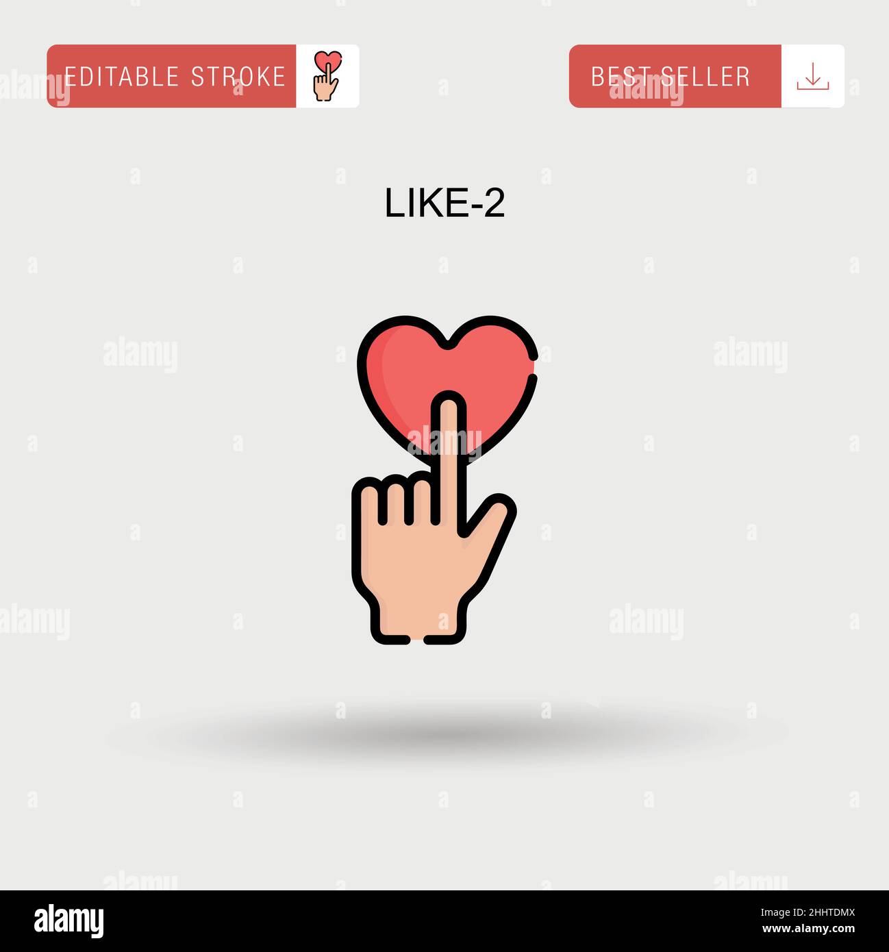 Like-2 icona vettore semplice. Illustrazione Vettoriale