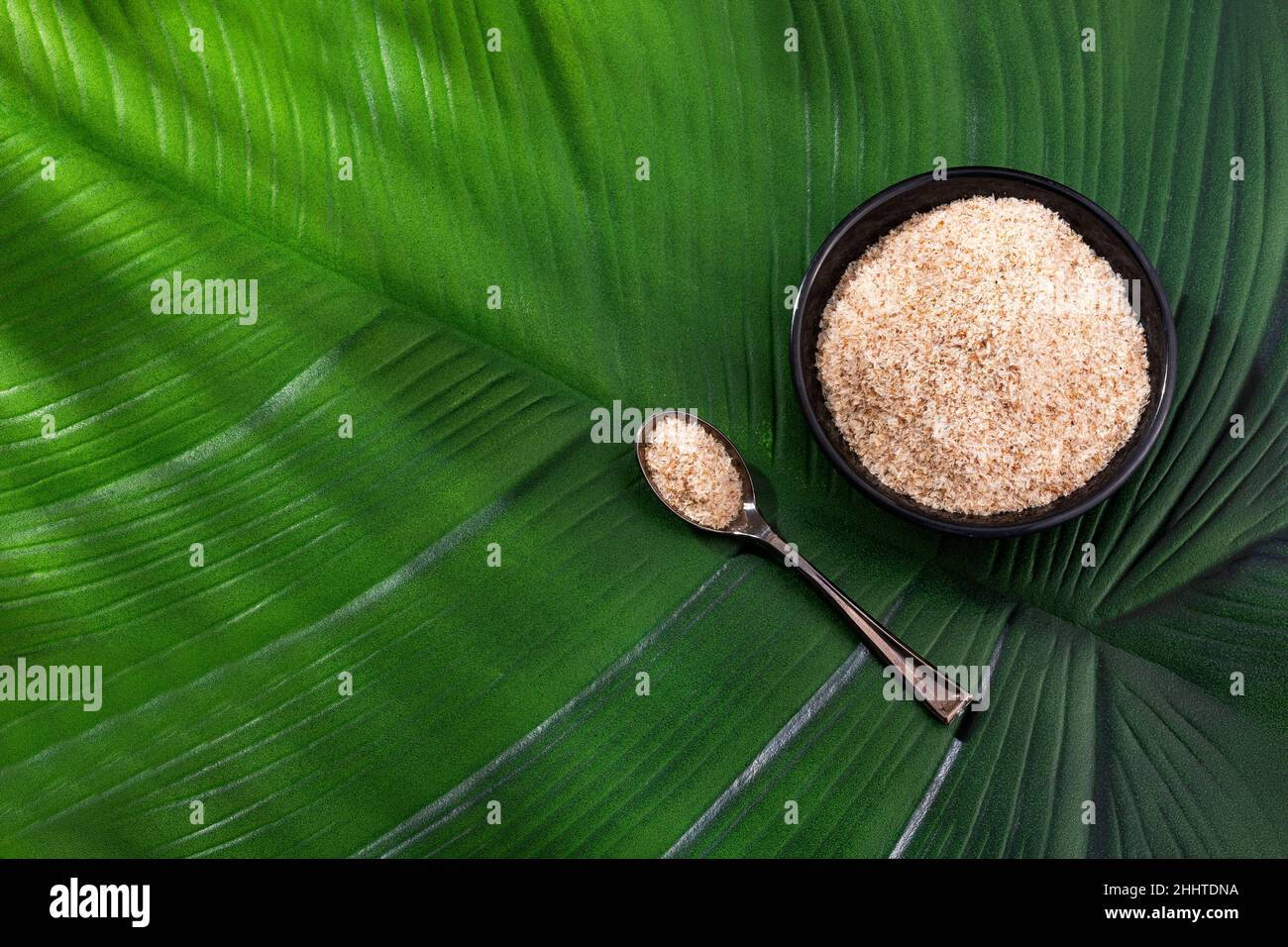 Plantago afra - buccia di psyllium organica. Cibo sano Foto Stock