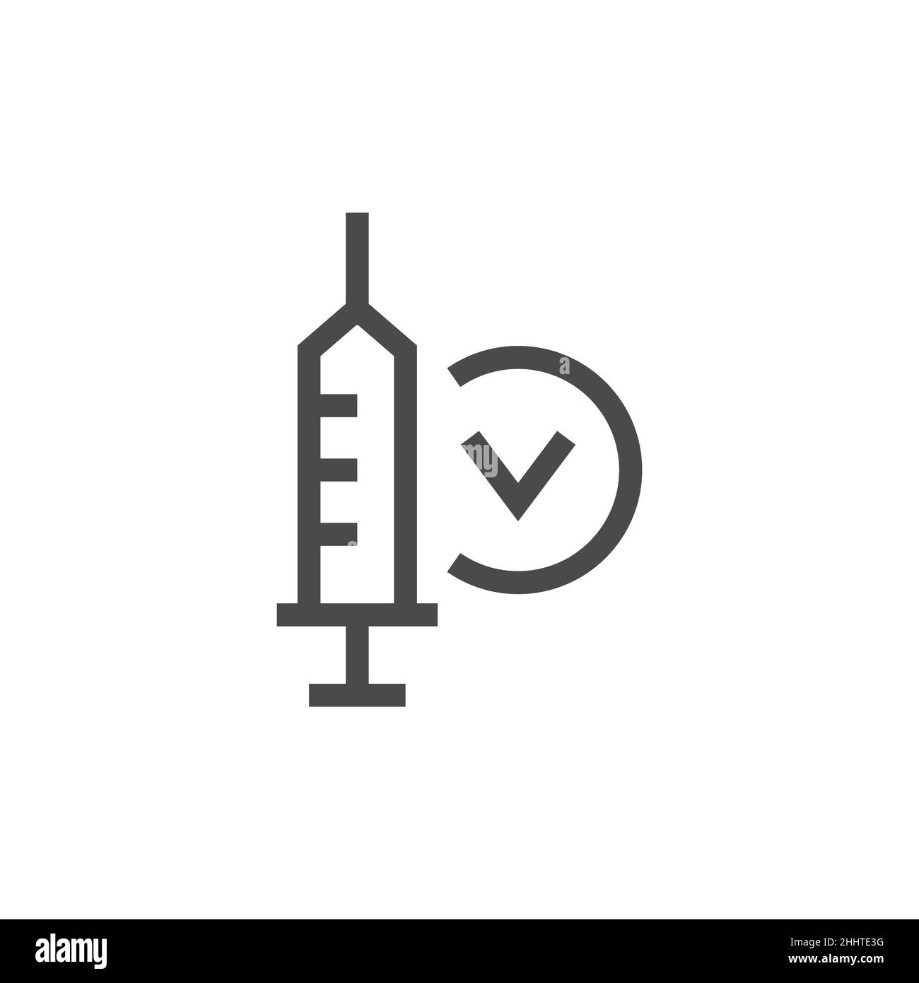 Icona della riga del certificato di vaccinazione Illustrazione Vettoriale