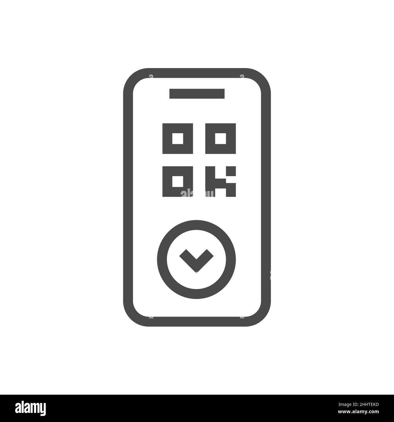 Codice QR sull'icona del telefono Illustrazione Vettoriale
