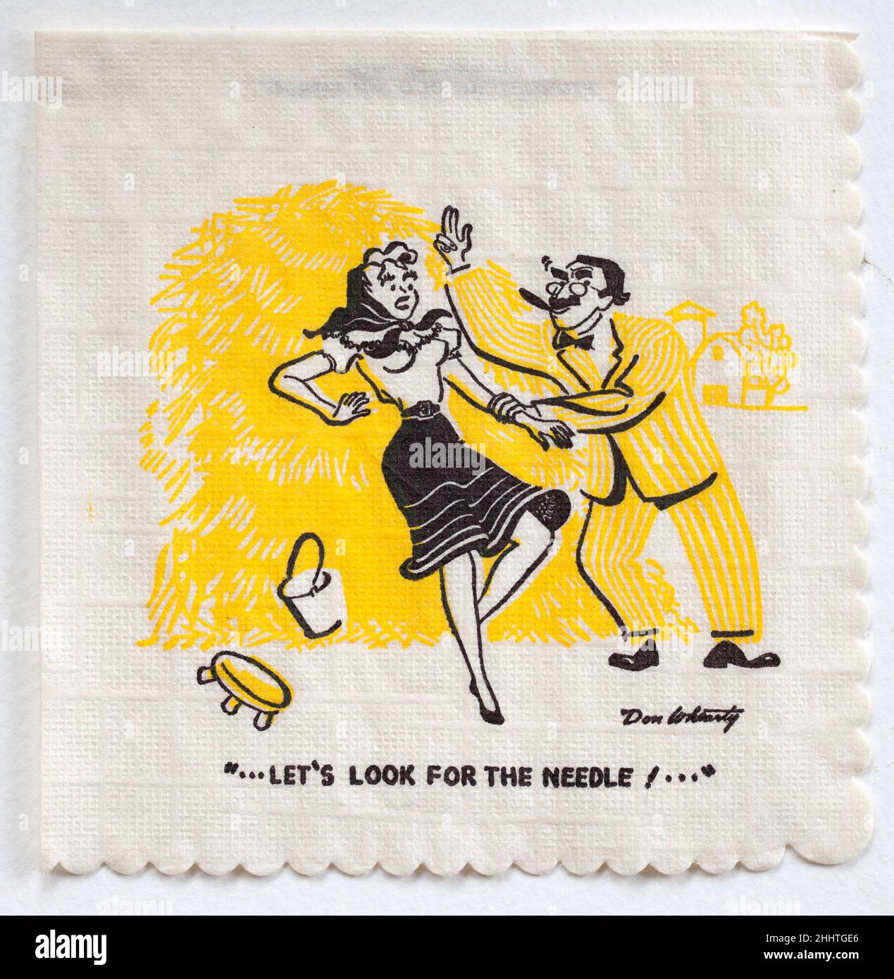 Tovagliolo da cocktail Groucho Marx Joke Cartoon Foto Stock