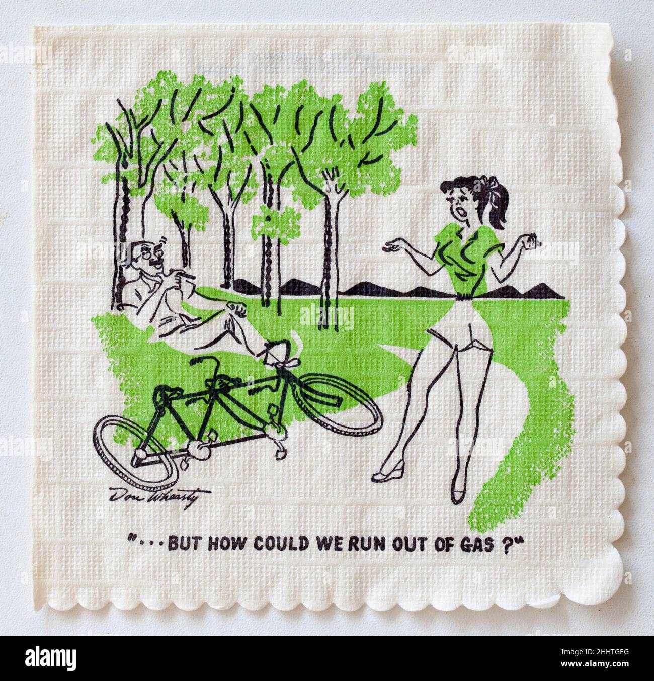 Tovagliolo da cocktail Groucho Marx Joke Cartoon Foto Stock