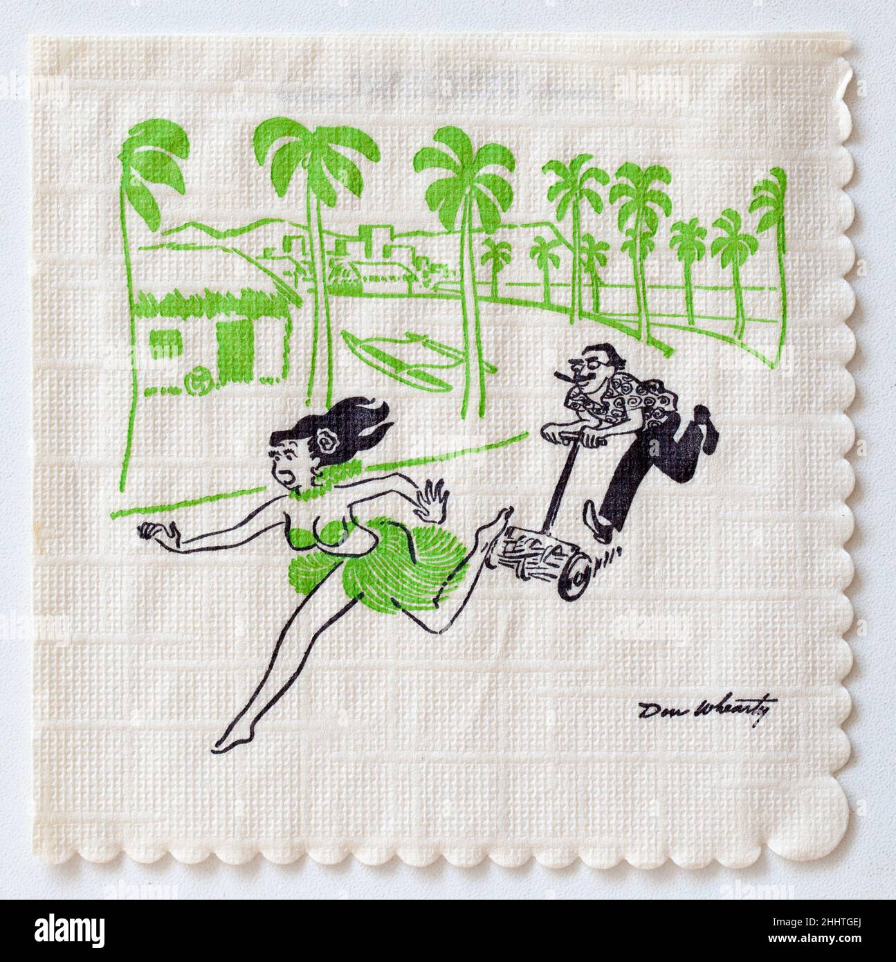 Tovagliolo da cocktail Groucho Marx Joke Cartoon Foto Stock