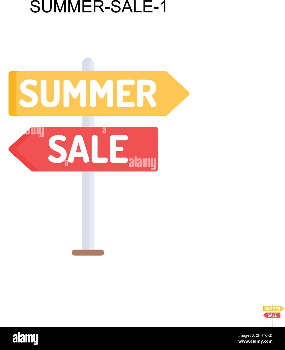 Summer-sale-1 semplice icona vettoriale.perfetto colore moderno pittogramma su tratto modificabile. Summer-sale-1 icone per il vostro progetto di business Illustrazione Vettoriale