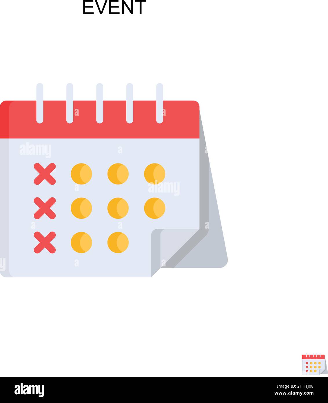 Icona vettoriale semplice dell'evento.pittogramma moderno a colori perfetto su tratto modificabile. Icone degli eventi per il progetto aziendale Illustrazione Vettoriale