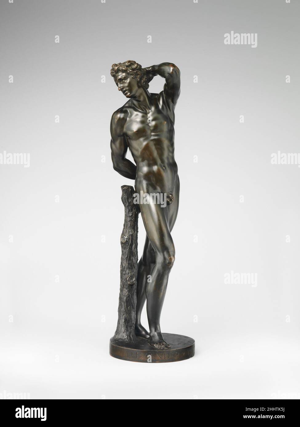 San Sebastiano 1566 Alessandro Vittoria (Alessandro Vittoria di Vigilio della Volpa) italiano il primo scultore veneziano della fine del XVI secolo, Alessandro Vittoria è stato altamente produttivo in diversi media e tipi di lavoro. Si identifica più da vicino con busti ritratti, che insieme creano una sobria immagine della società veneta, ma produce anche eccellenti decorazioni in stucco per palazzi e statue in pietra per chiese. In più, ha emesso una serie distinta di statuette di bronzo — compresi tredici esempi noti firmati — circa la metà dei quali hanno soggetti religiosi, s Foto Stock