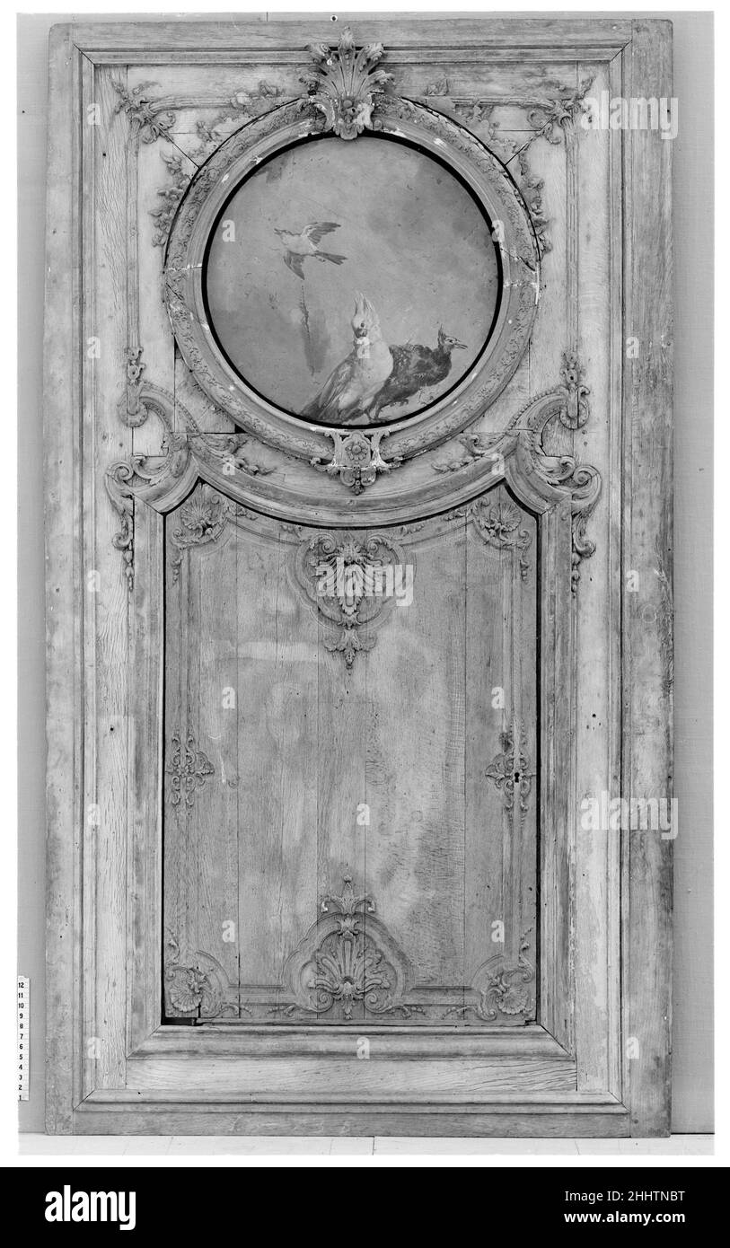 Pannello porta (parte di un set) primo trimestre 18th secolo francese. Pannello della porta (parte di un set). Francese. Primo trimestre 18th secolo. Quercia intagliata e dipinta. Lavorazione del legno Foto Stock