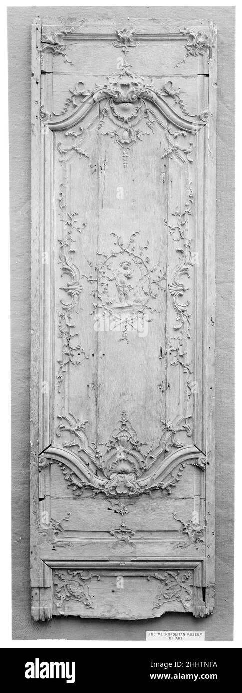 Pannello porta 18th secolo francese. Pannello della portiera. Francese. 18th secolo. Rovere intagliato. Lavorazione del legno Foto Stock