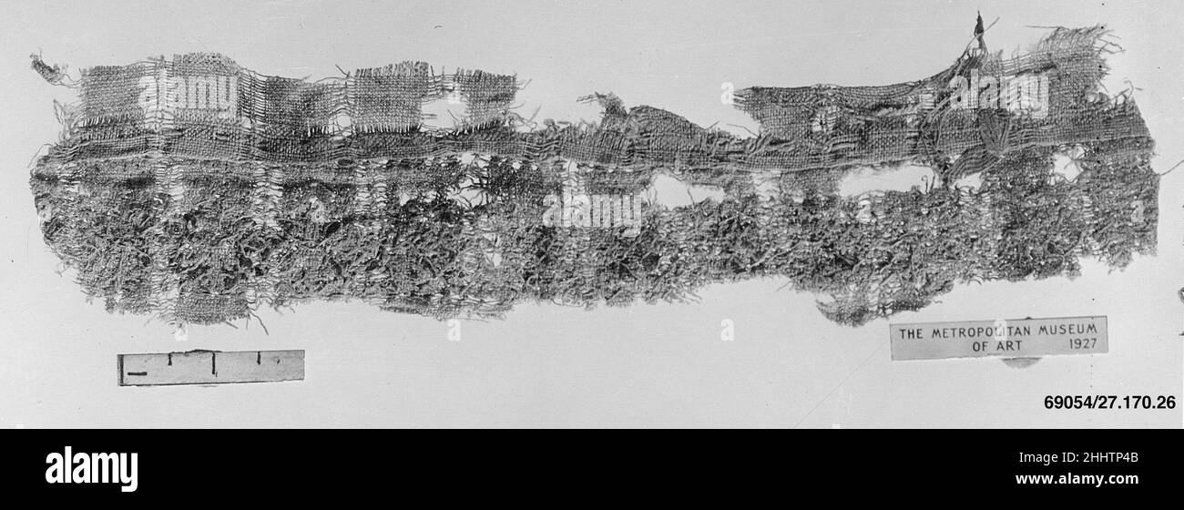 Frammento tessile 13th–14th secolo. Frammento tessile. 13th–14th secolo. Lino; ricamo. Attribuito all'Egitto, Fustat. Tessuti ricamati Foto Stock