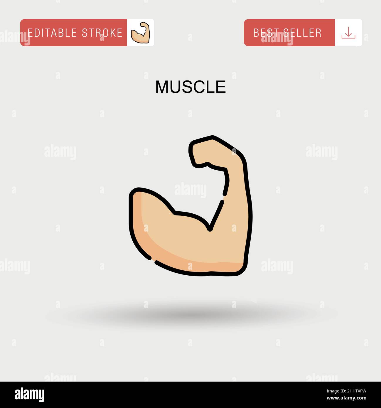 Icona del vettore muscolo semplice. Illustrazione Vettoriale