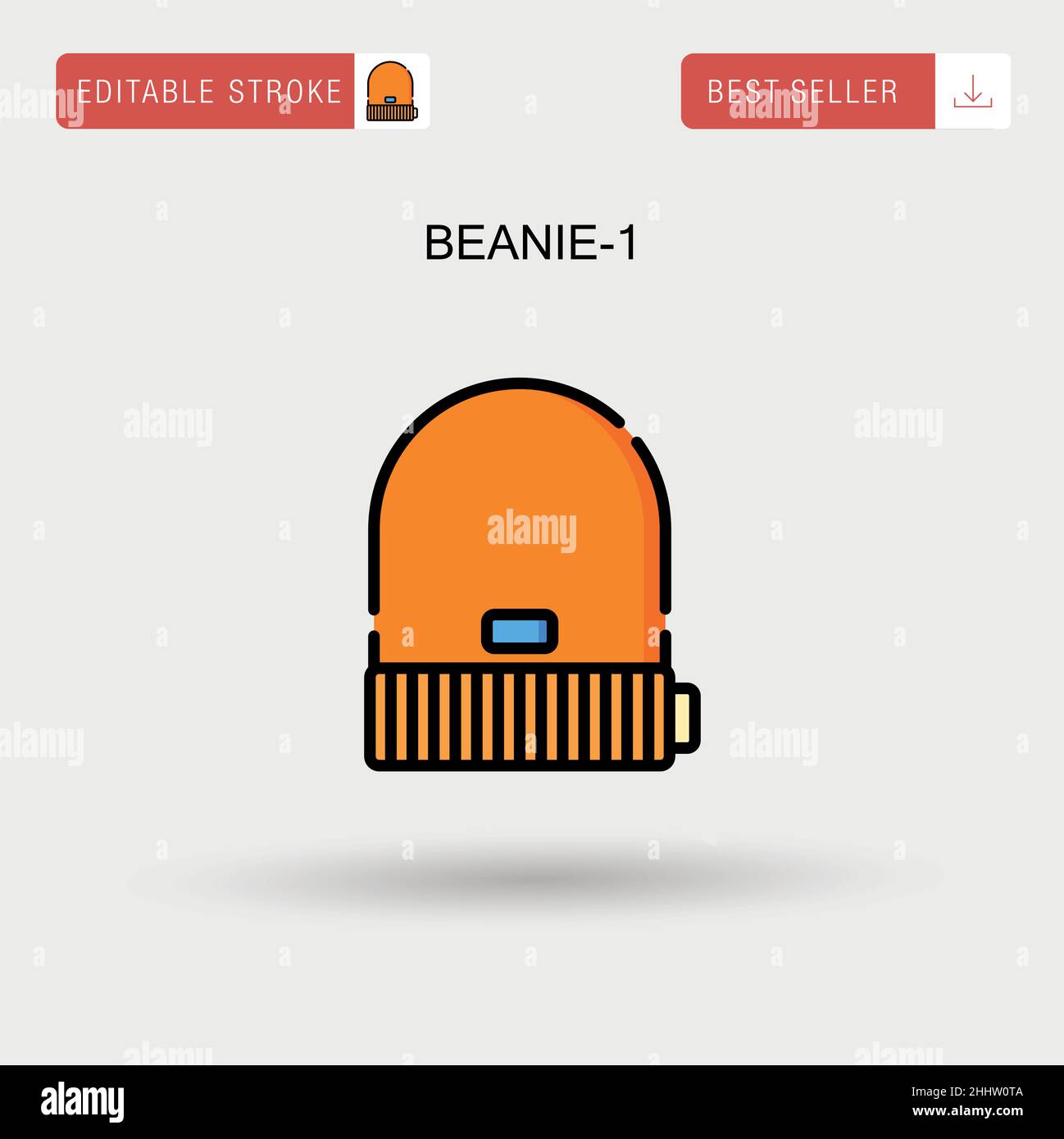 Icona vettore semplice Beanie-1. Illustrazione Vettoriale