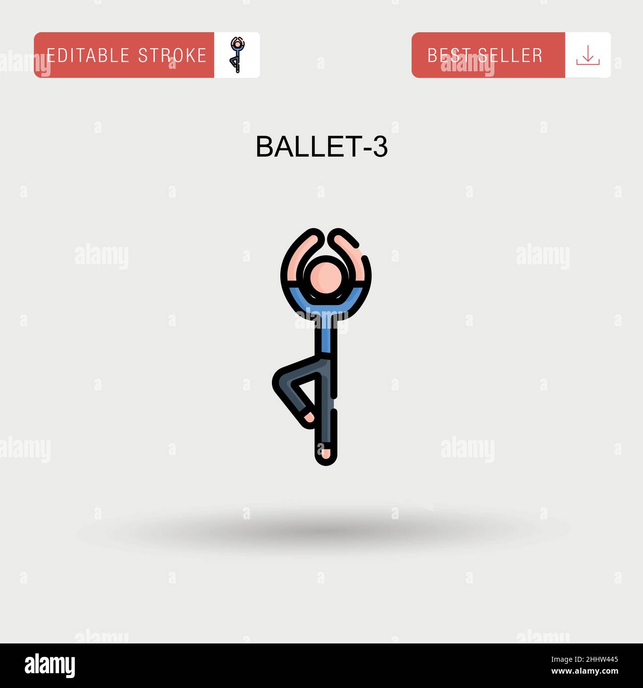 Ballet-3 icona vettore semplice. Illustrazione Vettoriale