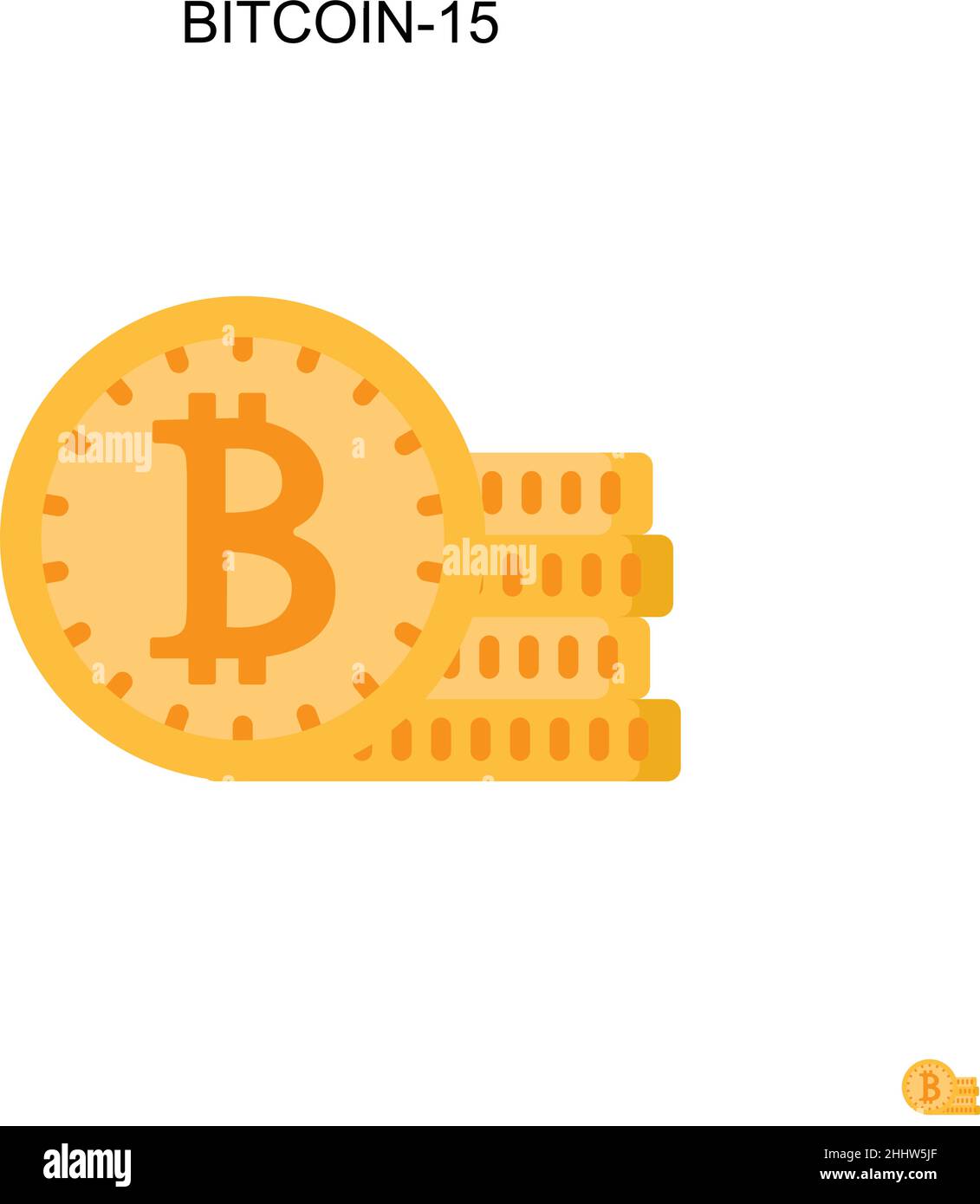Bitcoin-15 semplice icona vettoriale.perfetto colore moderno pittogramma su tratto modificabile. Icone Bitcoin-15 per il vostro progetto aziendale Illustrazione Vettoriale