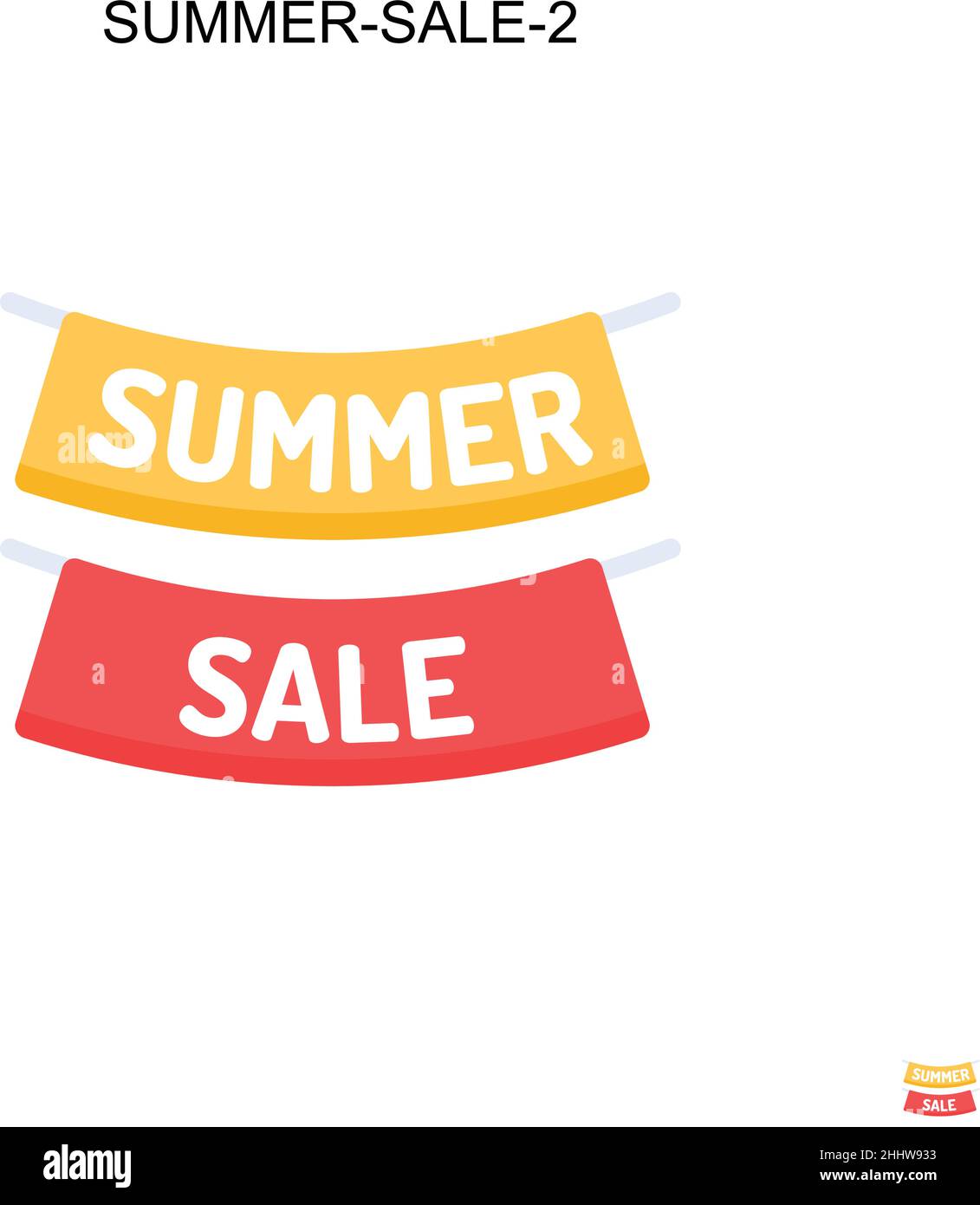 Summer-sale-2 semplice icona vettoriale.perfetto colore moderno pittogramma su tratto modificabile. Summer-sale-2 icone per il vostro progetto di business Illustrazione Vettoriale