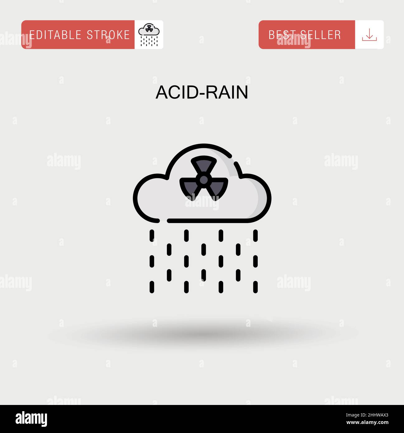 Icona vettore semplice Acid-rain. Illustrazione Vettoriale