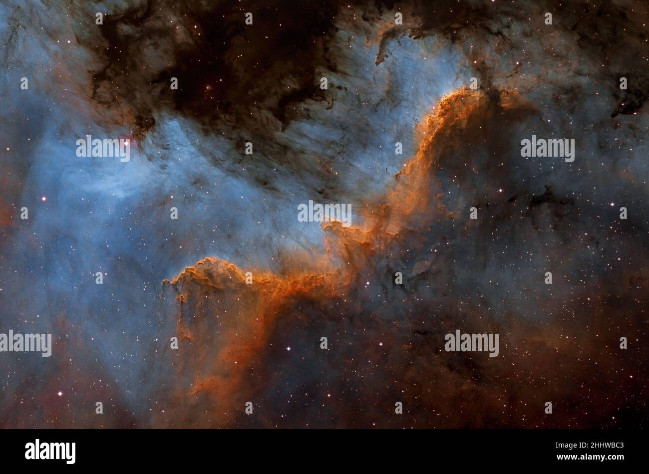 PECHINO, CINA - 25 DICEMBRE 2021 - Foto scattata il 25 dicembre 2021 mostra NGC 7000, la Nebula nordamericana, a Pechino, Cina. Foto Stock