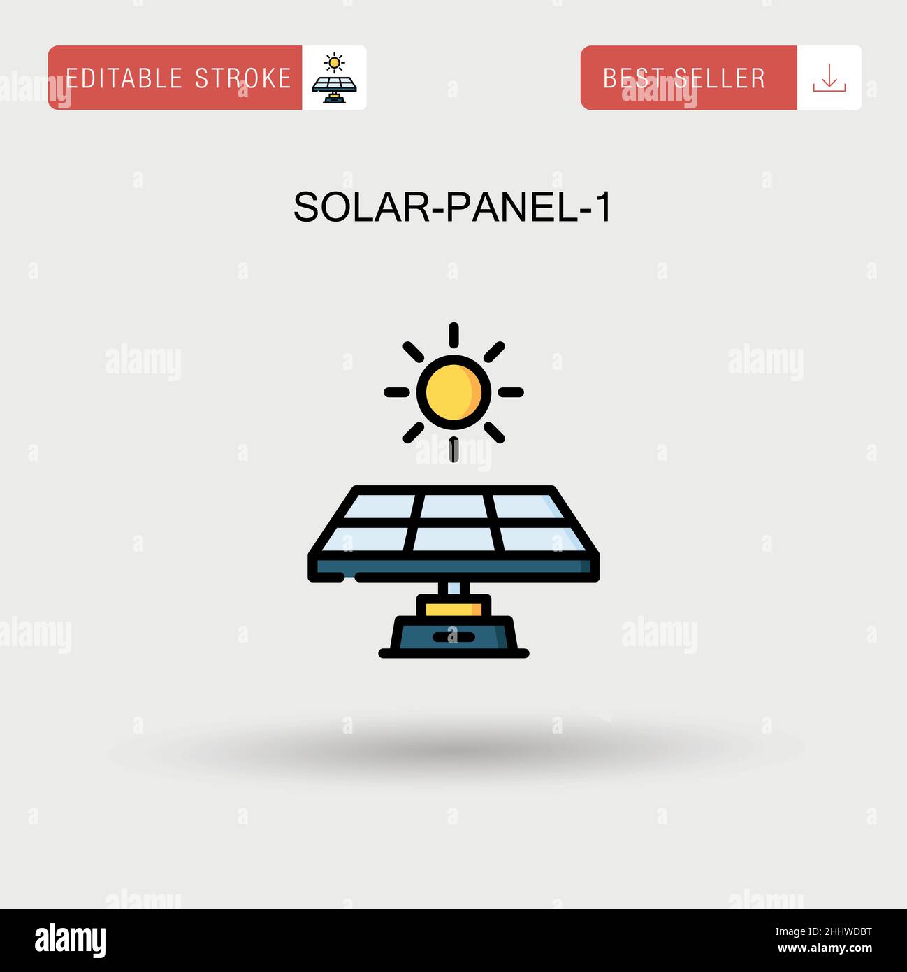 Solar-panel-1 icona vettoriale semplice. Illustrazione Vettoriale