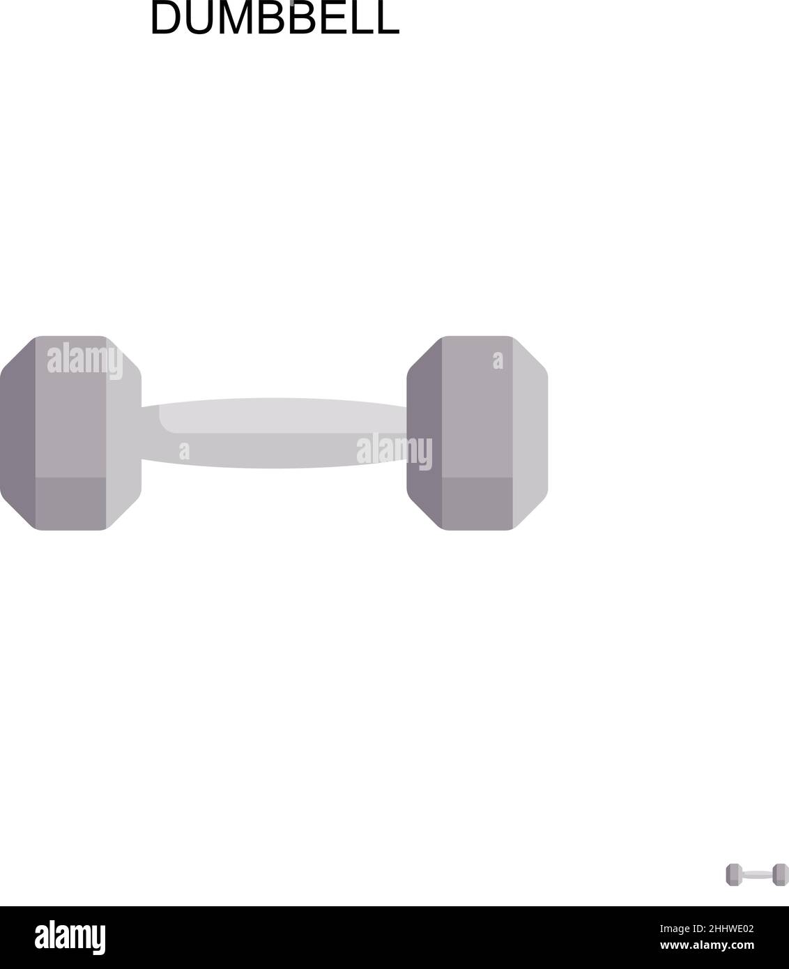 Icona vettoriale semplice dumbbell. Modello di disegno del simbolo di illustrazione per l'elemento dell'interfaccia utente mobile Web. Illustrazione Vettoriale