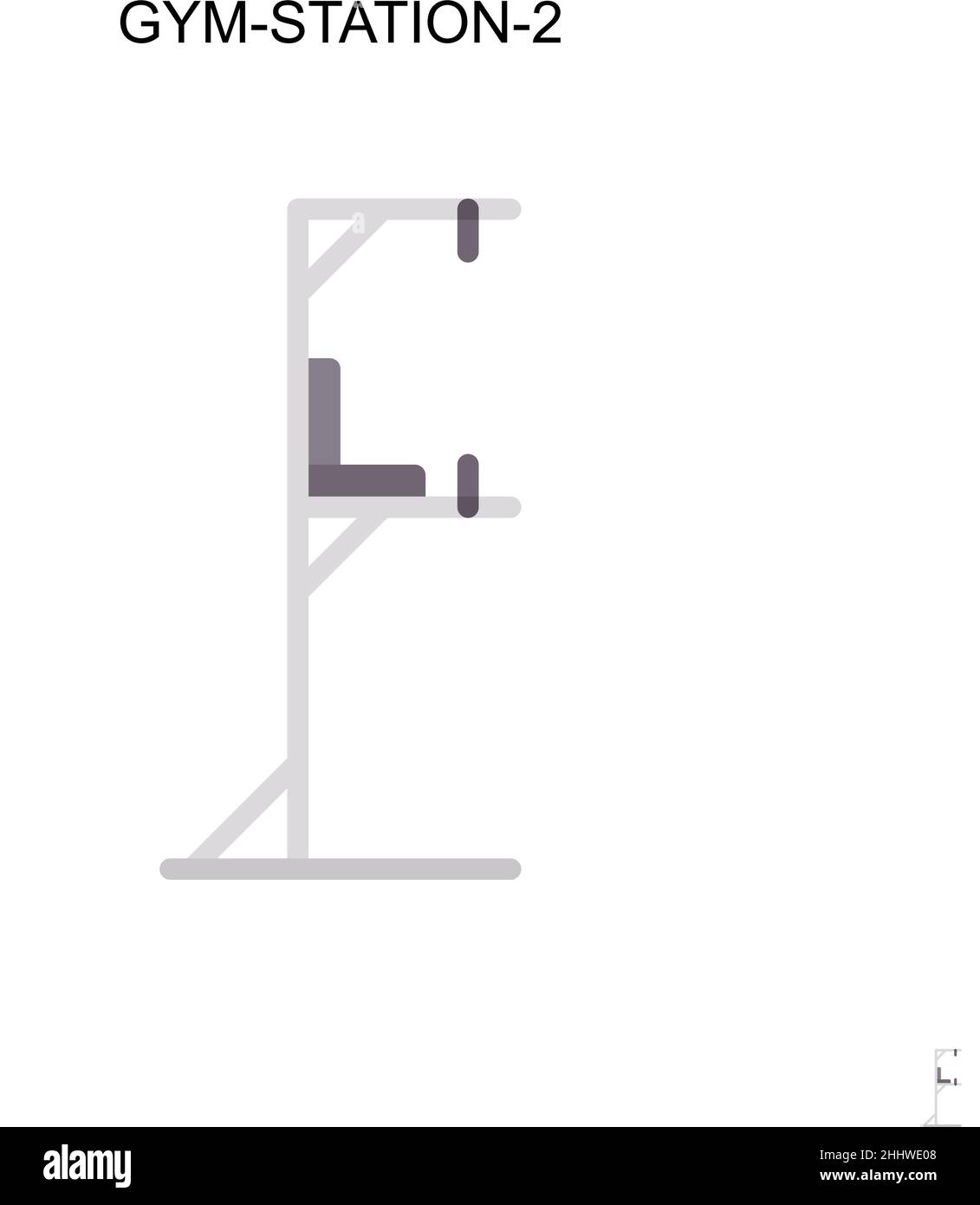 Gym-station-2 semplice icona vettoriale. Modello di disegno del simbolo di illustrazione per l'elemento dell'interfaccia utente mobile Web. Illustrazione Vettoriale