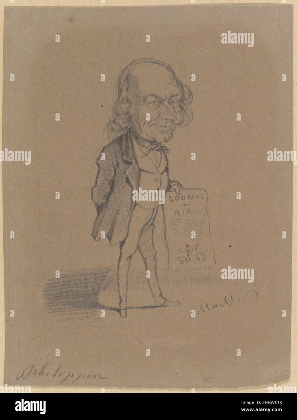 Caricatura di Charles Philipon 1859 Hippolyte Mailly francese. Caricatura di Carlo Filippo 418567 Foto Stock