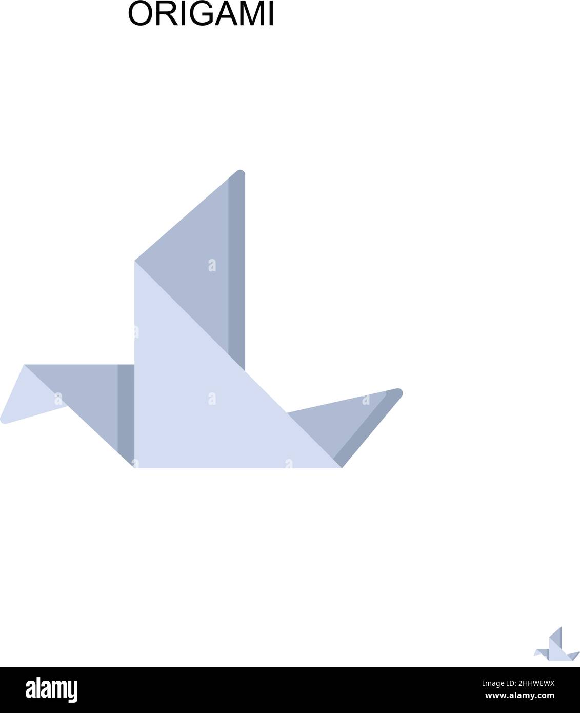 Icona vettore semplice Origami. Modello di disegno del simbolo di illustrazione per l'elemento dell'interfaccia utente mobile Web. Illustrazione Vettoriale