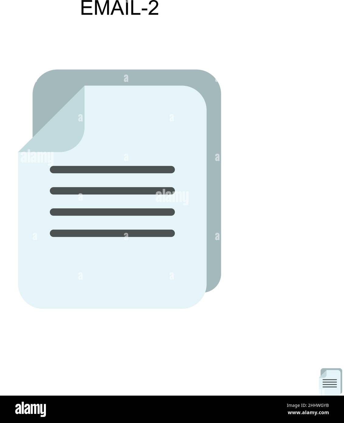 E-mail-2 icona vettore semplice. Modello di disegno del simbolo di illustrazione per l'elemento dell'interfaccia utente mobile Web. Illustrazione Vettoriale
