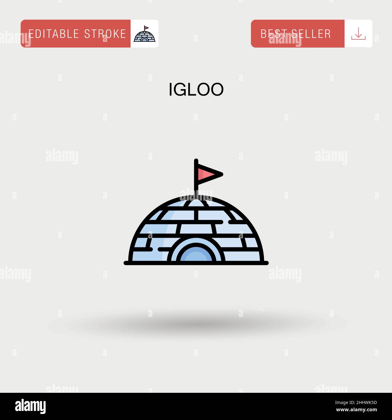 Icona vettore semplice igloo. Illustrazione Vettoriale
