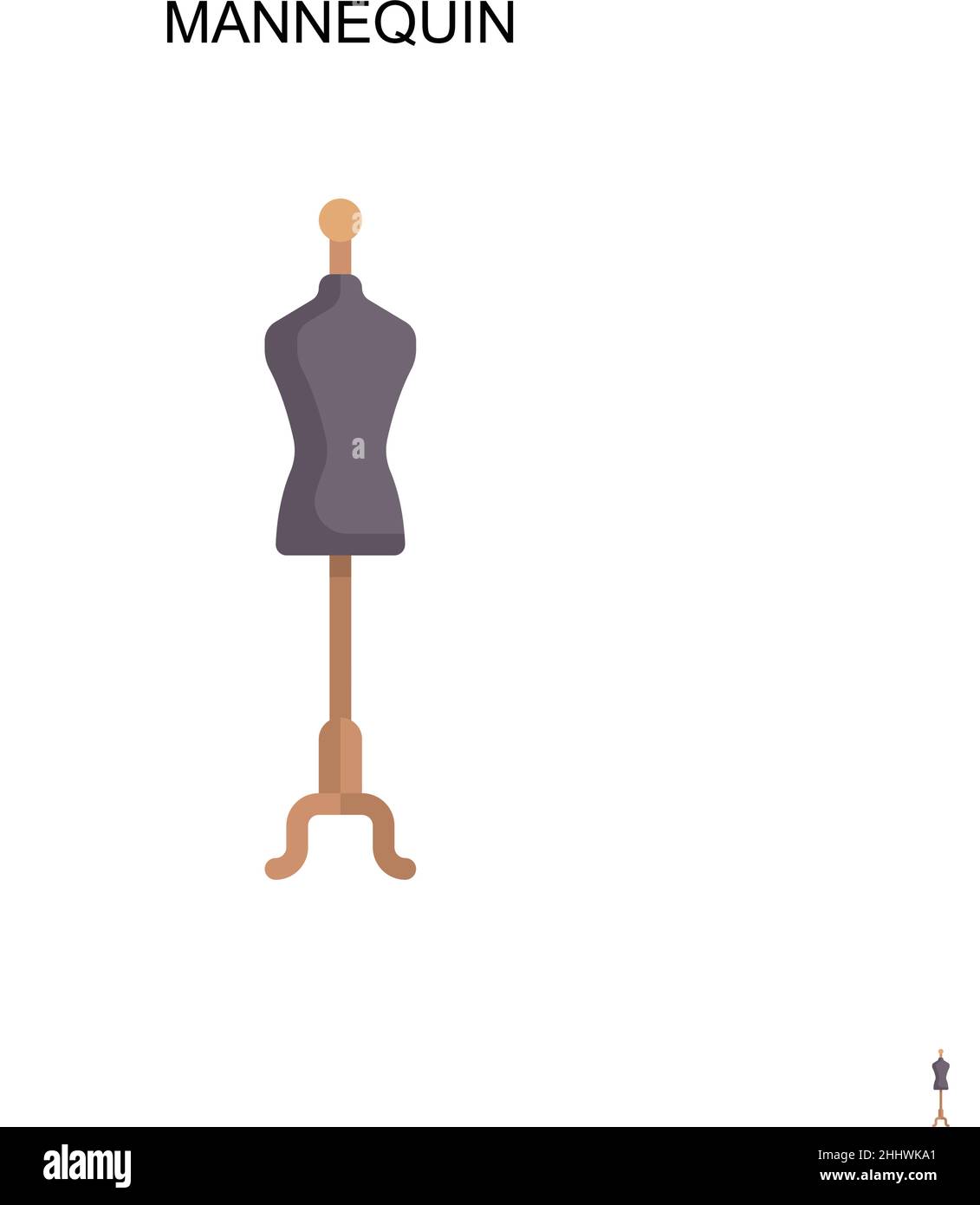 Icona vettoriale semplice manichino. Modello di disegno del simbolo di illustrazione per l'elemento dell'interfaccia utente mobile Web. Illustrazione Vettoriale