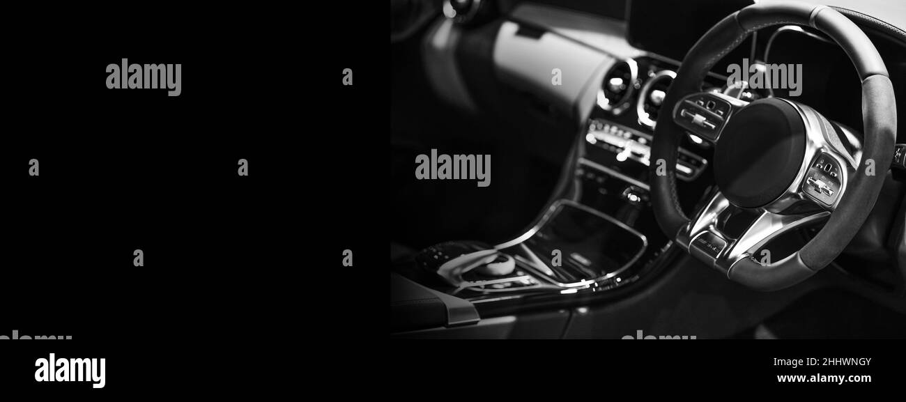 Primo piano impianto di ventilazione e aria condizionata - dettagli e controlli di auto moderna, spazio copia Foto Stock