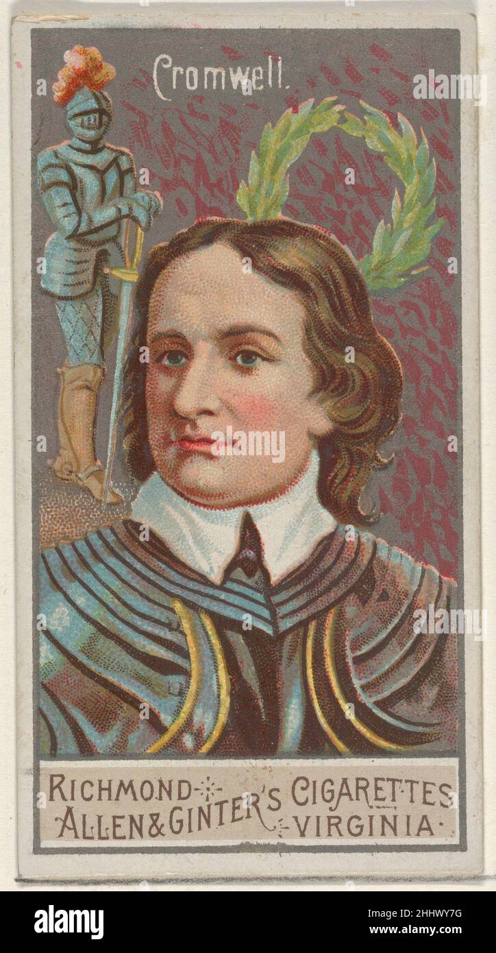 Oliver Cromwell, della serie dei grandi generali (N15) per Allen & Ginter Cigarettes Brands 1888 Allen & Ginter American Trade cards della serie dei grandi generali (N15), emessa nel 1888 in un set di 50 carte per promuovere le sigarette a marchio Allen & Ginter. Oliver Cromwell, della serie dei grandi generali (N15) per Allen & Ginter Cigarettes Brands 408078 Foto Stock