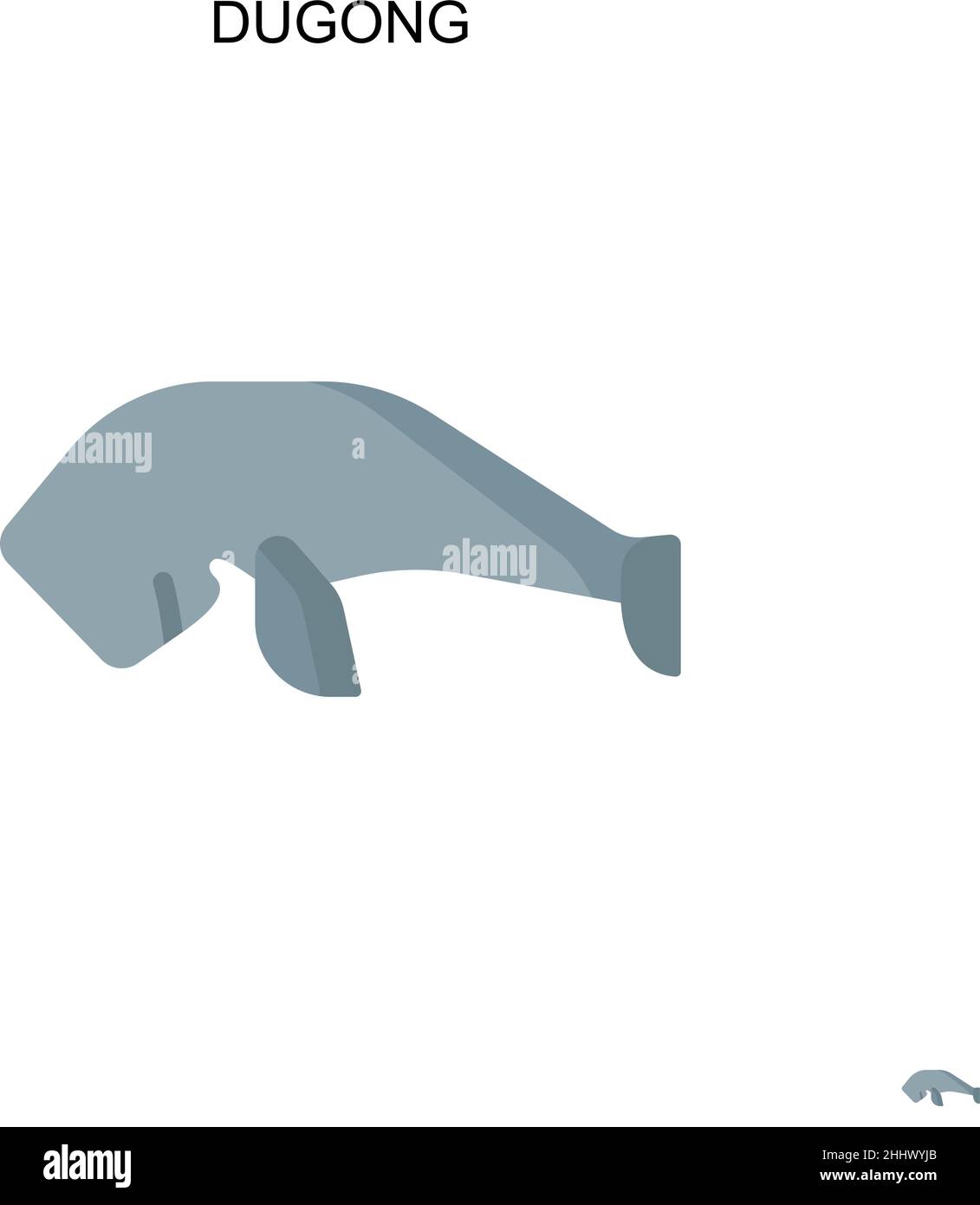 Icona del vettore dugongo semplice. Modello di disegno del simbolo di illustrazione per l'elemento dell'interfaccia utente mobile Web. Illustrazione Vettoriale