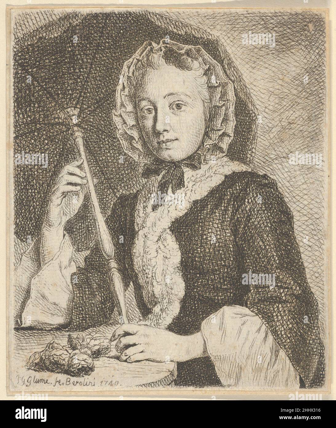 La sorella dell'artista 1740 Johann Gottlieb Glume Tedesco. La suora dell'artista 392911 Foto Stock