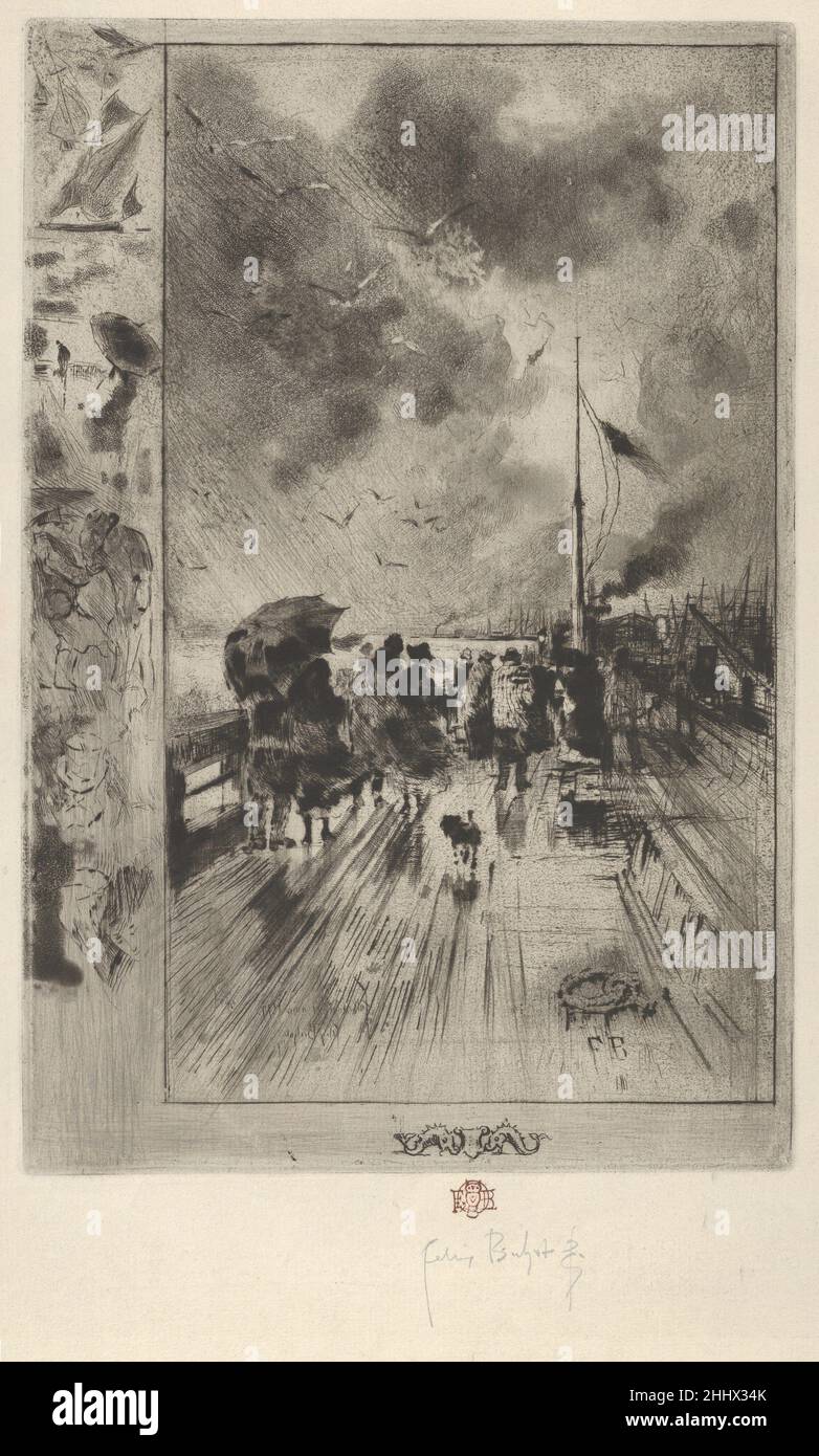 A Pier in England (une Jetée en Angleterre) 1879 Félix-Hilaire Buhot Francese. Un molo in Inghilterra (une Jetée en Angleterre) 386070 Foto Stock