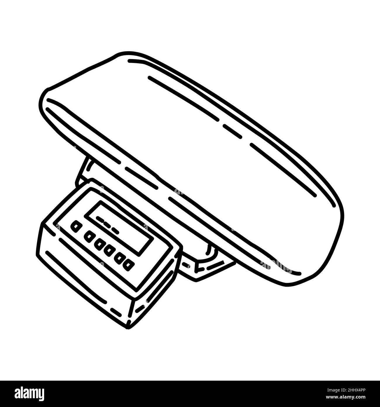 Baby Scale parte di Electronic for Hospital Device disegno manuale icona Set Vector. Illustrazione Vettoriale