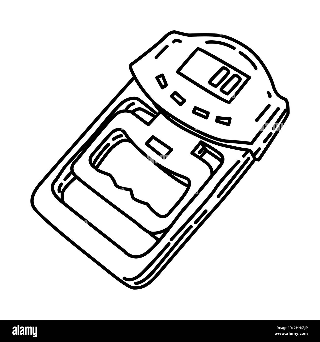 Dinamometro manuale parte digitale di elettronica per dispositivo  ospedaliero disegno manuale icona Set Vector Immagine e Vettoriale - Alamy