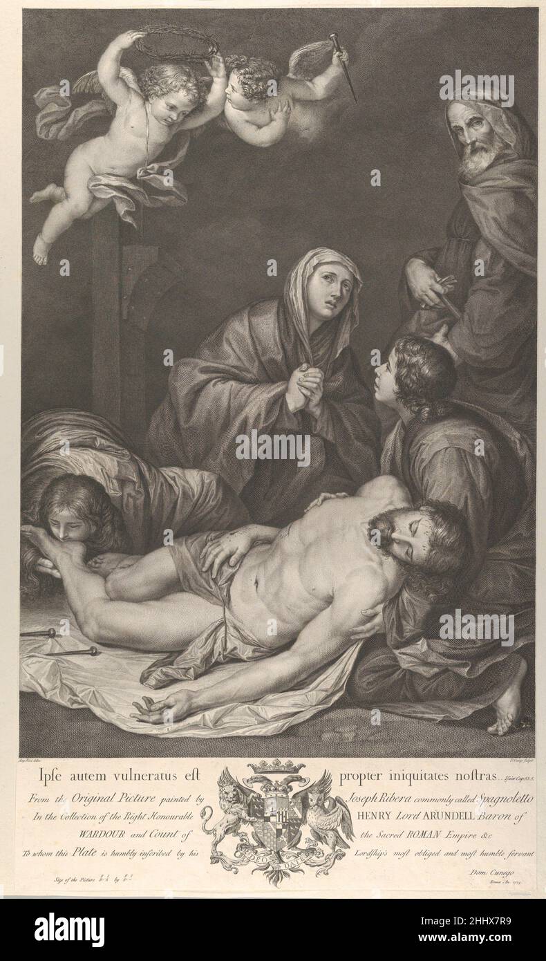 Entombment di Cristo 1775 Domenico Cunego italiano. Entombment di Cristo 434882 Foto Stock