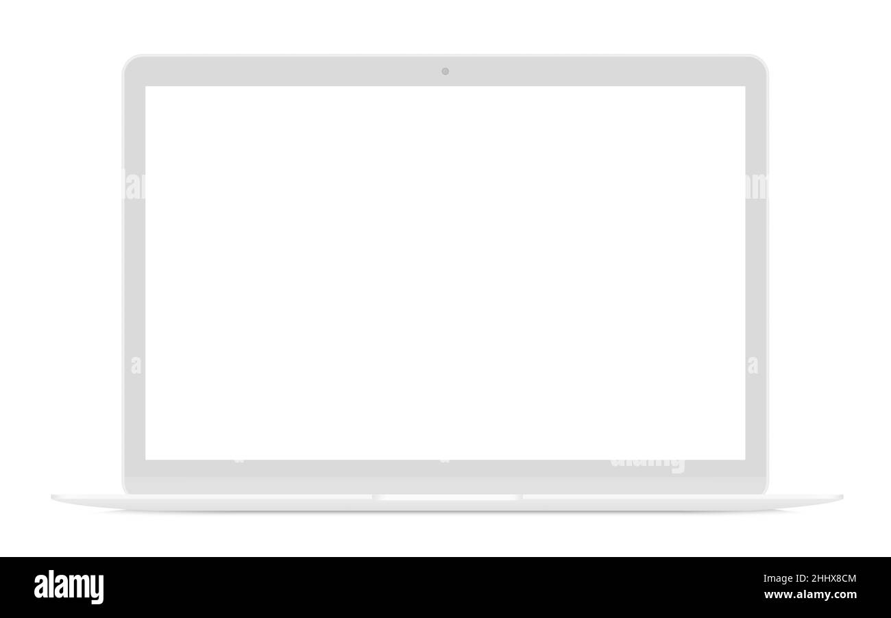 Un notebook ultra-portatile sottile bianco realistico, dall'immagine vettoriale Illustrazione Vettoriale