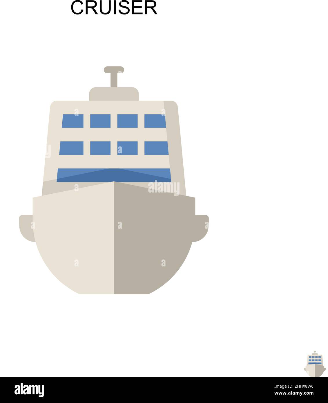 Icona vettore semplice Cruiser. Modello di disegno del simbolo di illustrazione per l'elemento dell'interfaccia utente mobile Web. Illustrazione Vettoriale