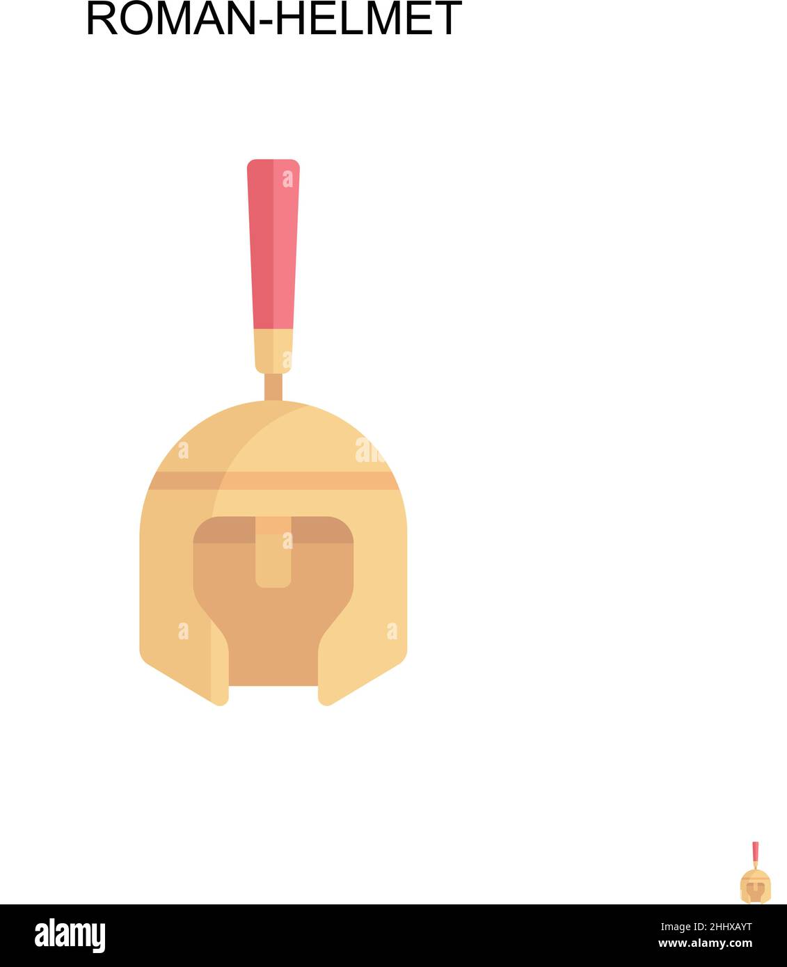 Icona vettoriale semplice del casco romano. Modello di disegno del simbolo di illustrazione per l'elemento dell'interfaccia utente mobile Web. Illustrazione Vettoriale