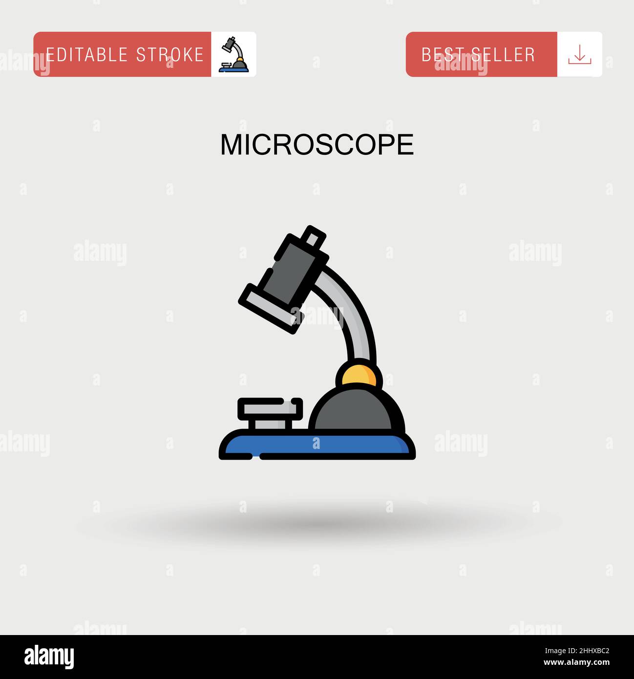 Icona del vettore semplice del microscopio. Illustrazione Vettoriale