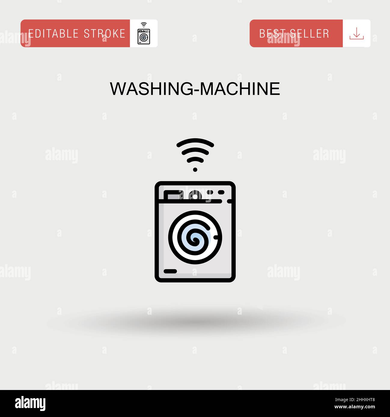 Lavatrice semplice icona vettoriale. Illustrazione Vettoriale