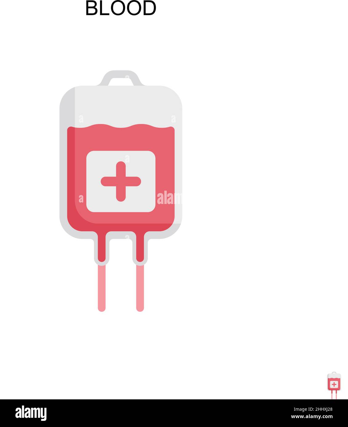 Icona del vettore sangue semplice. Modello di disegno del simbolo di illustrazione per l'elemento dell'interfaccia utente mobile Web. Illustrazione Vettoriale