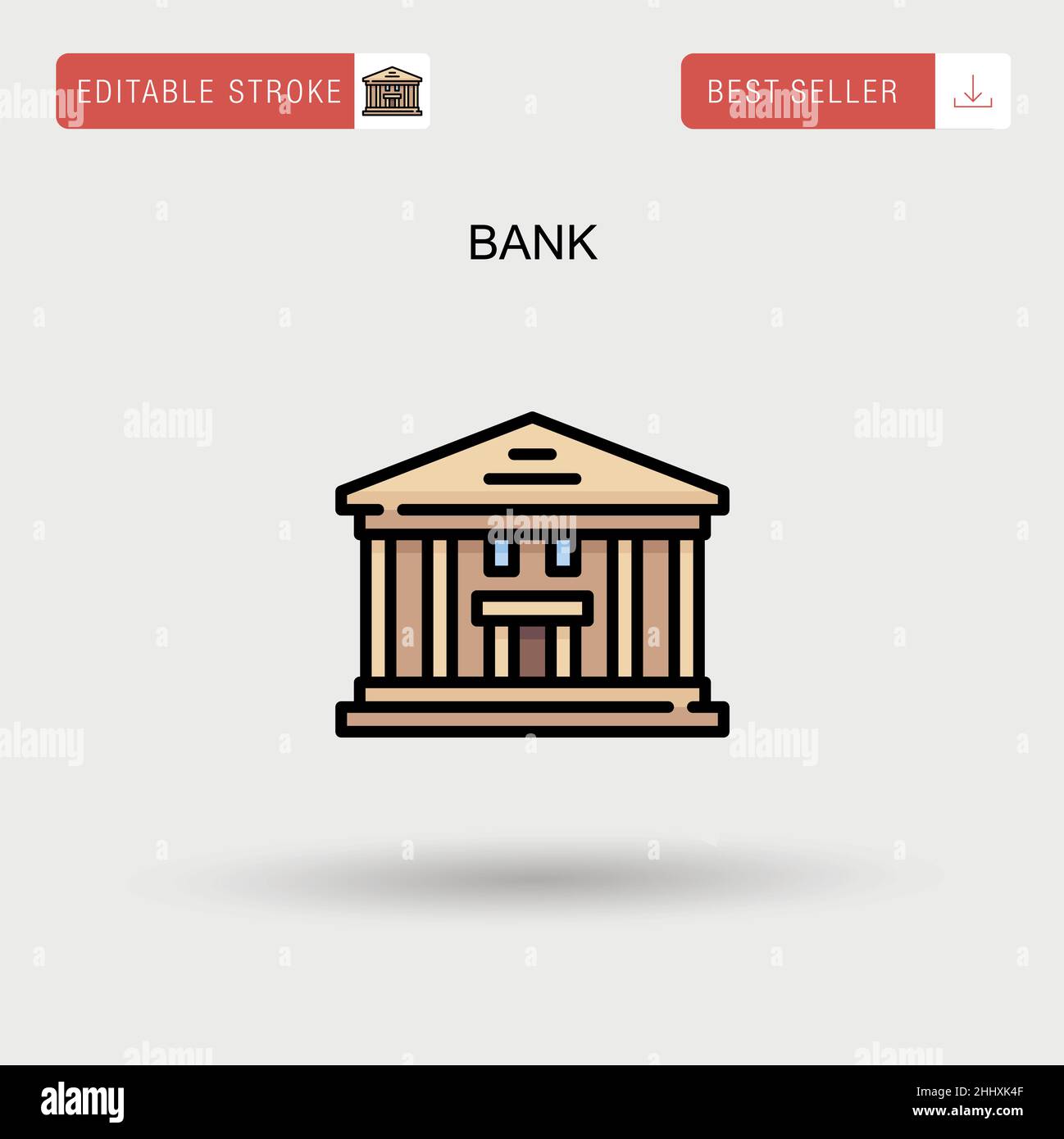 Icona vettore Banca semplice. Illustrazione Vettoriale